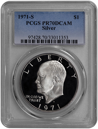 1971-S Silver "Peg Leg" & 1978-S Clad Eisenhower Dollars PCGS PR69DCAM 